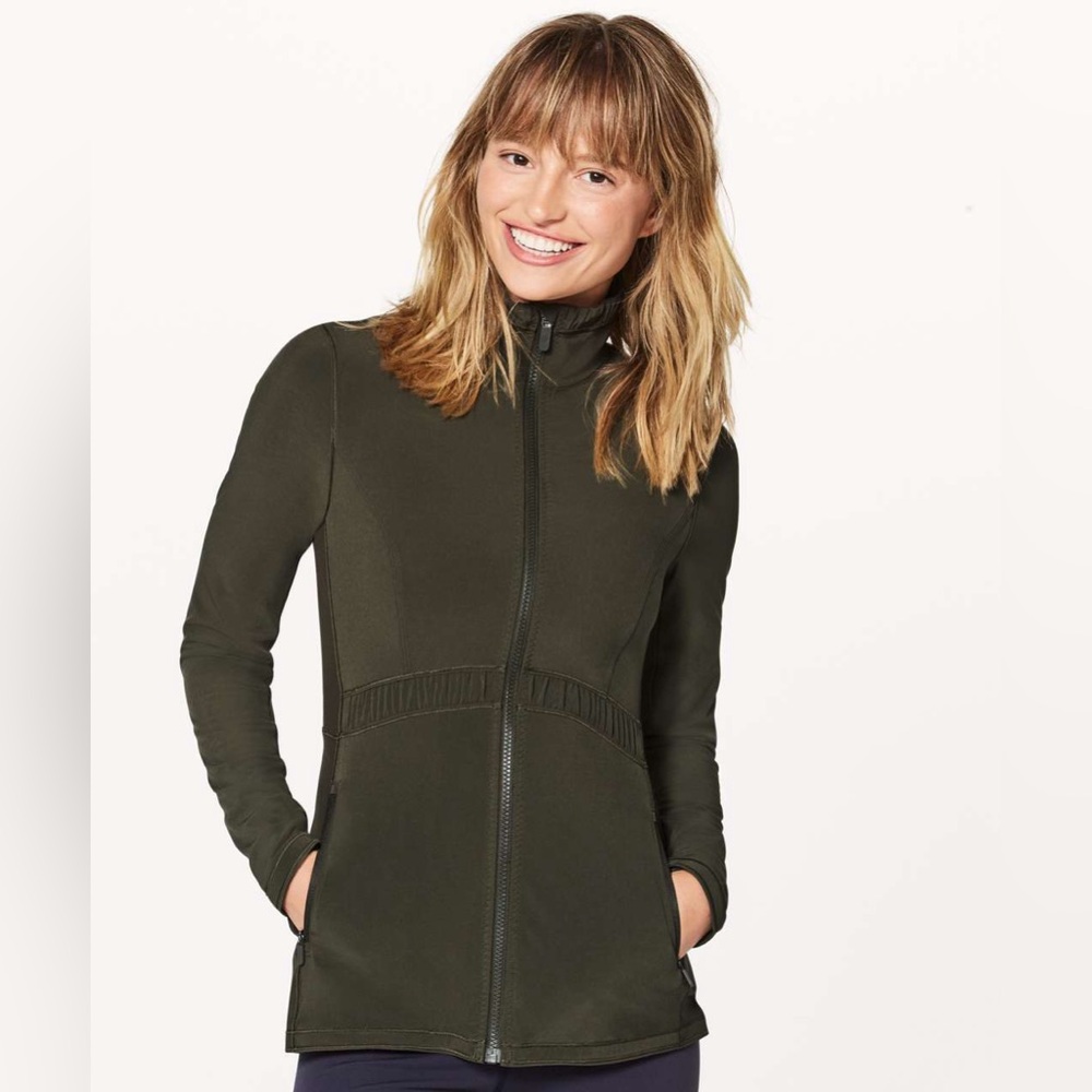 Lululemon Round Trip Jacket Dark Olive Sz 4